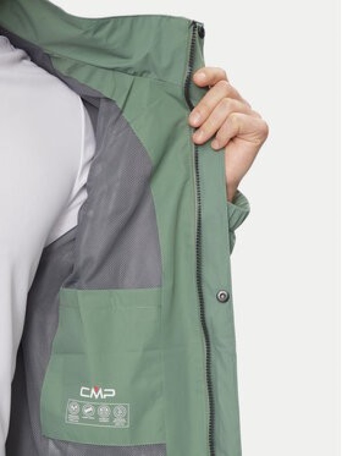 CMP Kurtka przeciwdeszczowa 39X7367 Zielony Regular Fit