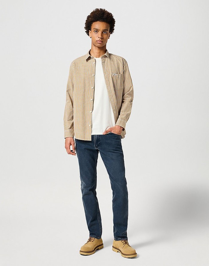 WRANGLER GREENSBORO MĘSKIE SPODNIE JEANSOWE JEANSY DŻINSY STORMY WASH 112357413 W15Q017437