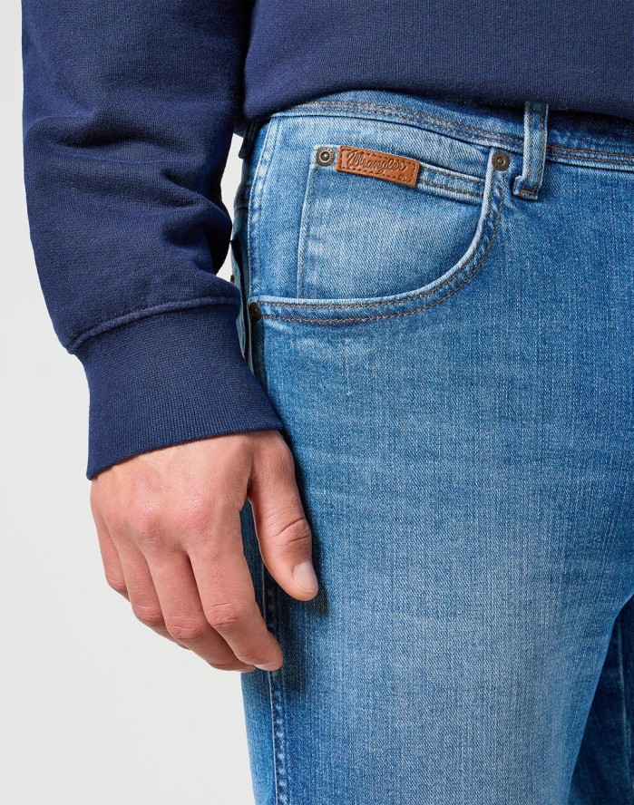 WRANGLER TEXAS SLIM MĘSKIE SPODNIE JEANSOWE JEANSY DŻINSY PRAIRIE BLUE 112356813 W12S017441