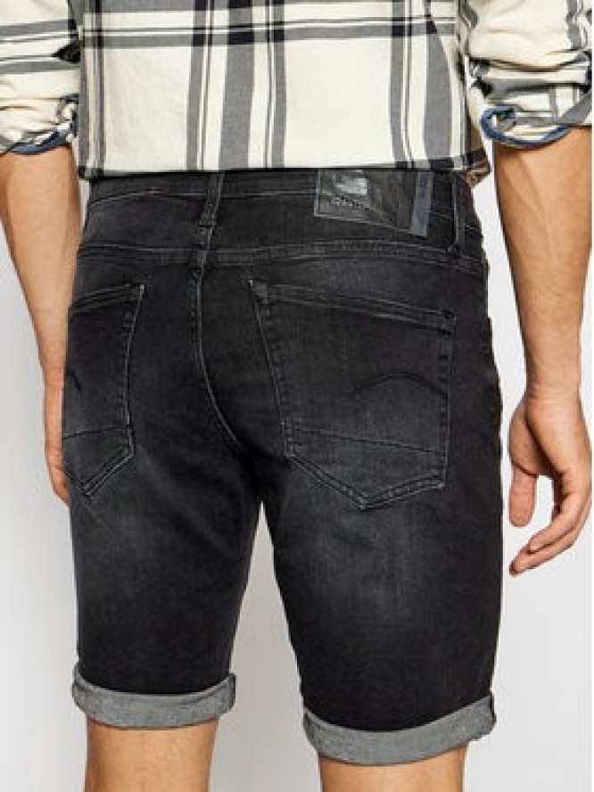 G-Star Raw Szorty jeansowe 3301 Slim ½ D10481-A634-9887 Czarny Slim Fit