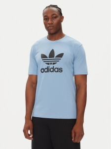 adidas T-Shirt adicolor Trefoil JY3758 Błękitny Regular Fit