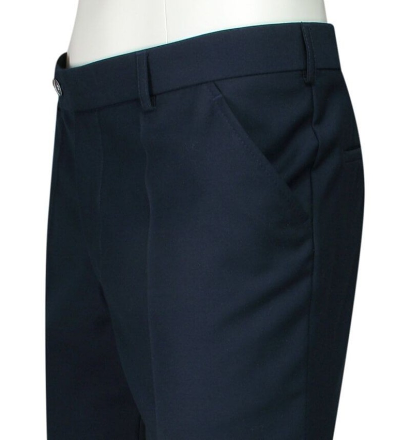 Garnitur Ślubny, Elegancki, Slimowany, Granatowy Zapinany na Jeden Guzik, Spodnie w Kant -CASINO