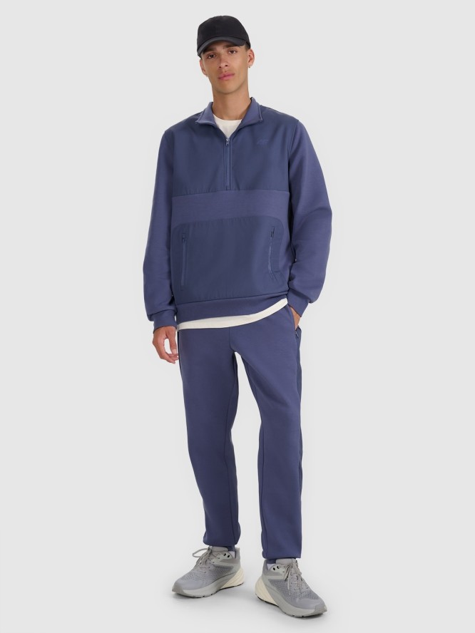 4F Bluza dresowa nierozpinana bez kaptura męska - granatowa XXL