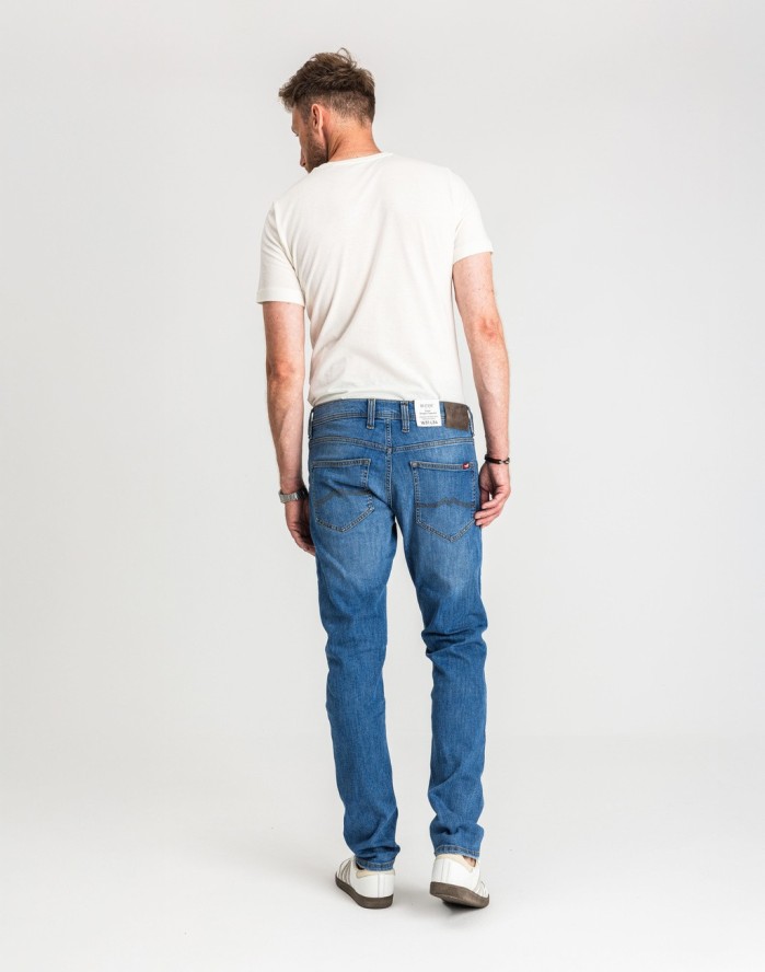 Męskie Spodnie Jeansowe Mustang Style Oregon Tapered Denim Blue 1017123 5000 682