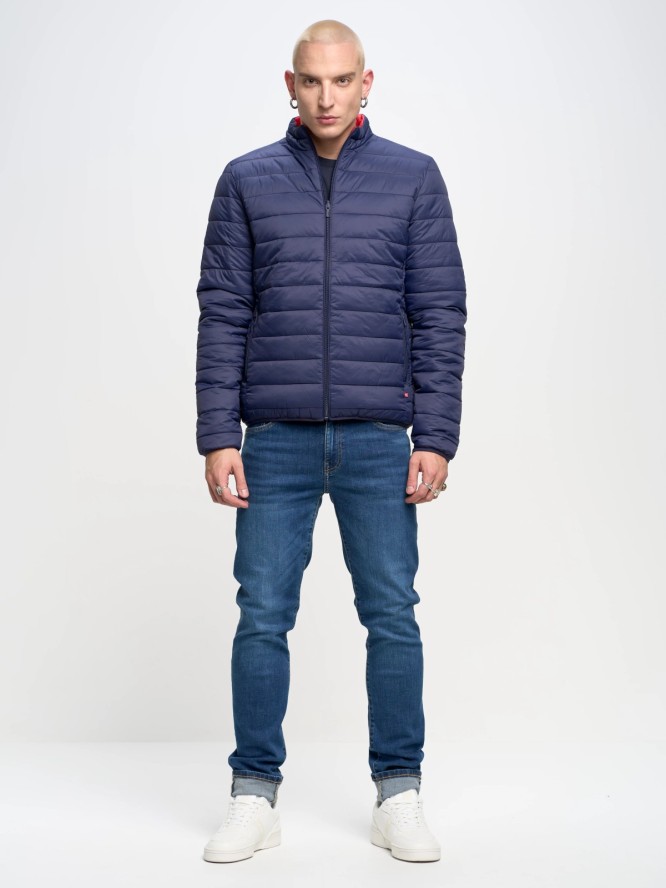 Kurtka męska pikowana dwustronna ze stójką granatowa Abelard 404