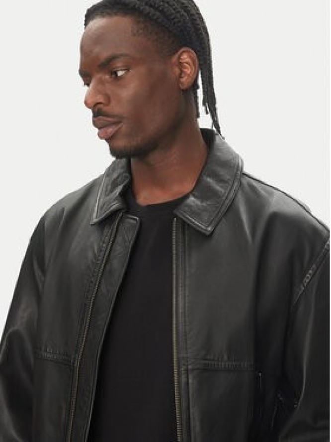 BOSS Kurtka skórzana Joberg 50543240 Czarny Relaxed Fit