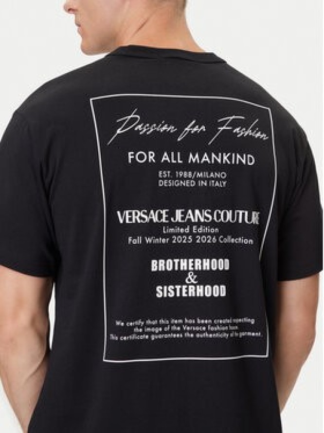 Versace Jeans Couture T-Shirt 79GAHE10 CJ00E Czarny Regular Fit