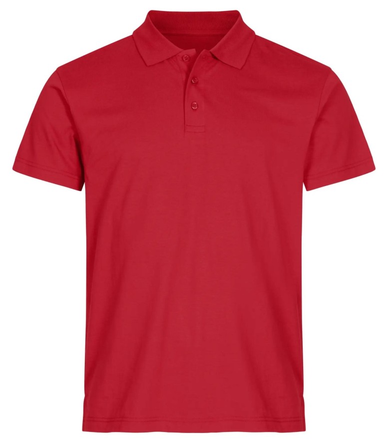 clique Polo Single Jersey z bawełny z prążkowanym kołnierzem – Red