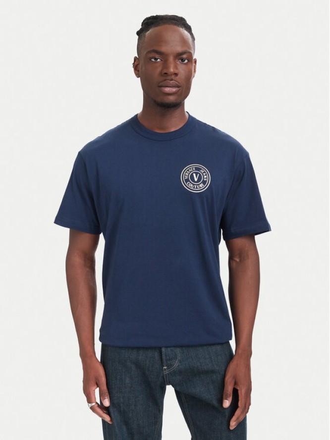Versace Jeans Couture T-Shirt 80GAHT04 CJ00T Granatowy Regular Fit