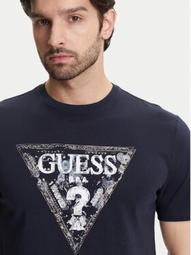 Guess T-Shirt M5YI15 I3Z14 Granatowy Regular Fit