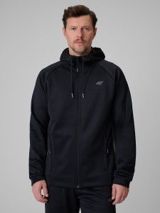 4F Bluza treningowa regular z kapturem męska - czarna XL