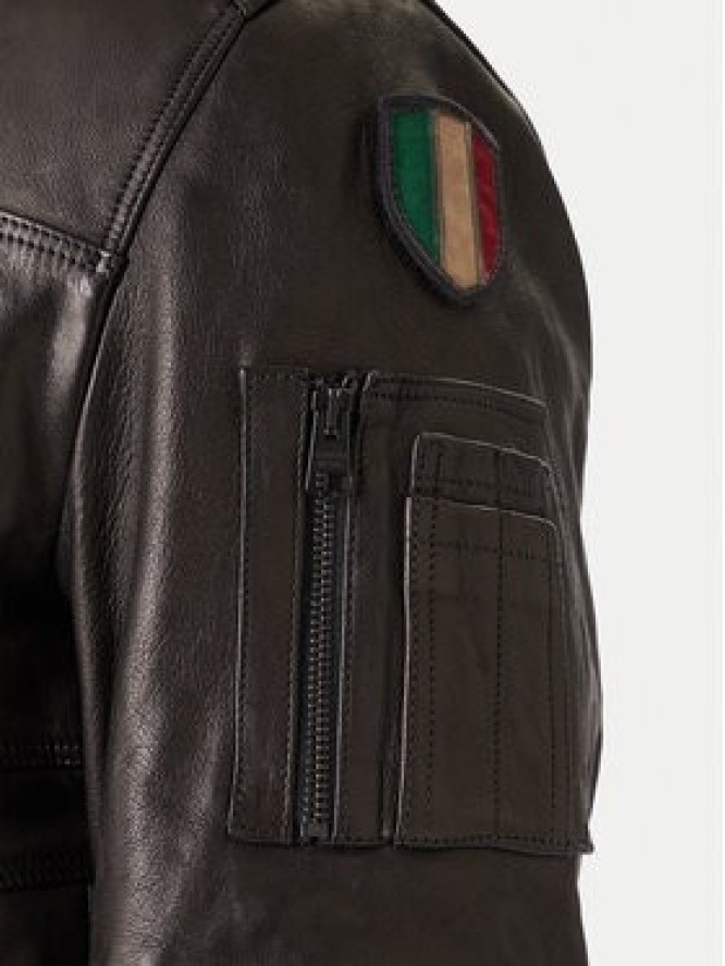 Aeronautica Militare Kurtka skórzana 252PN0846U100839 Czarny Regular Fit