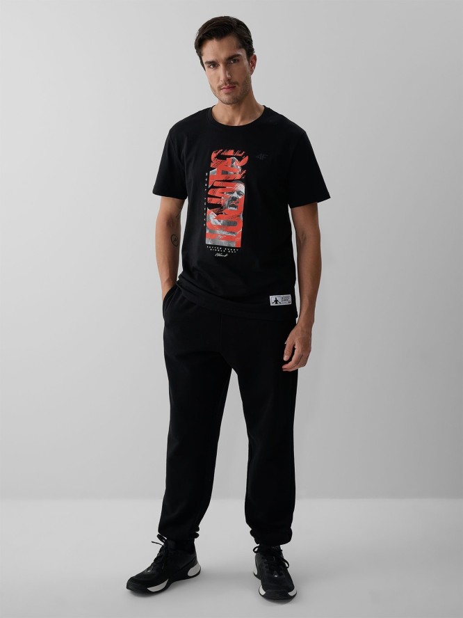 4F T-shirt regular z nadrukiem męski 4F | Mateusz Gamrot - czarny XL