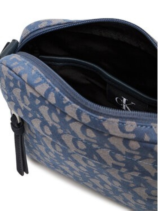Calvin Klein Saszetka Slouched Monogram Mini Zip Fligh LV04G3175G Błękitny