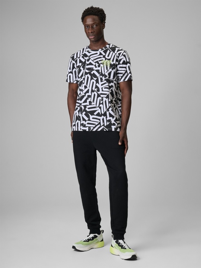 4F T-shirt regular z nadrukiem męski - biały M