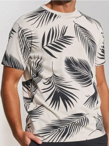 Koszulka z ozdobnym nadrukiem - beżowy