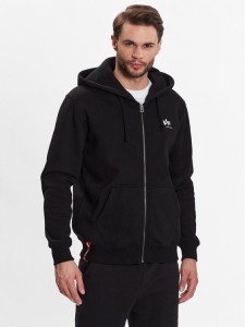 Alpha Industries Bluza Basic Zip 118342 Czarny Regular Fit