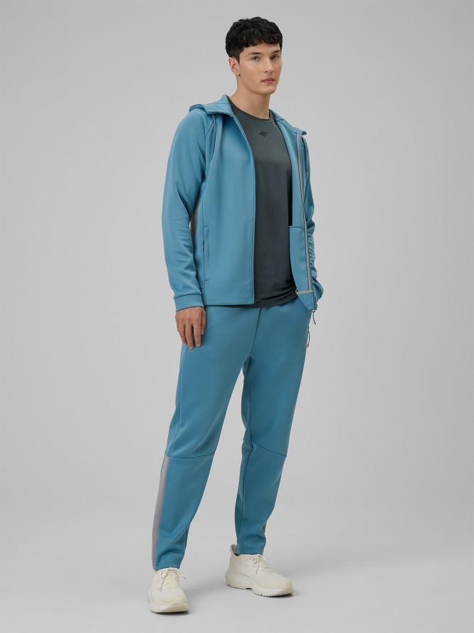 4F Bluza treningowa regular z kapturem męska - niebieska XL
