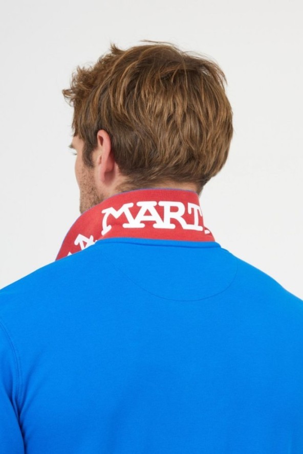LA MARTINA Niebieskie męskie polo z długim rękawem, Rozmiar XXL
