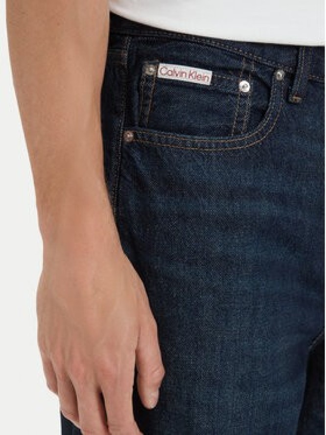 Calvin Klein Jeansy LV04RG785G Granatowy Baggy Fit
