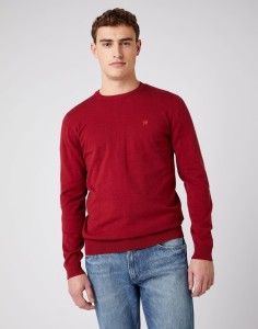 WRANGLER CREW KNIT MĘSKI SWETER KLASYCZNY BIKING RED W8A02PX2G 112141656