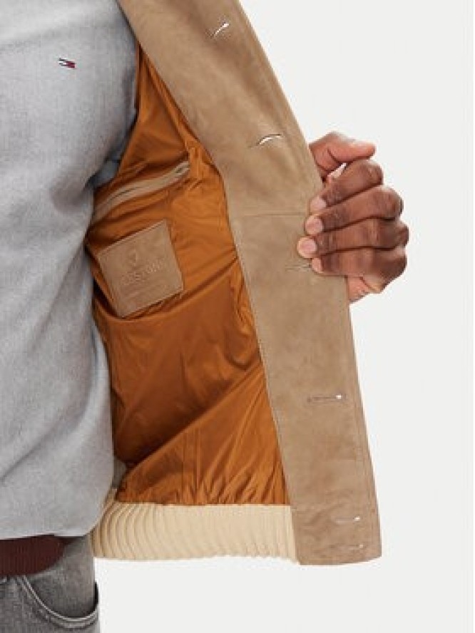 Milestone Kurtka skórzana MSDario 531621 60695 Beżowy Regular Fit