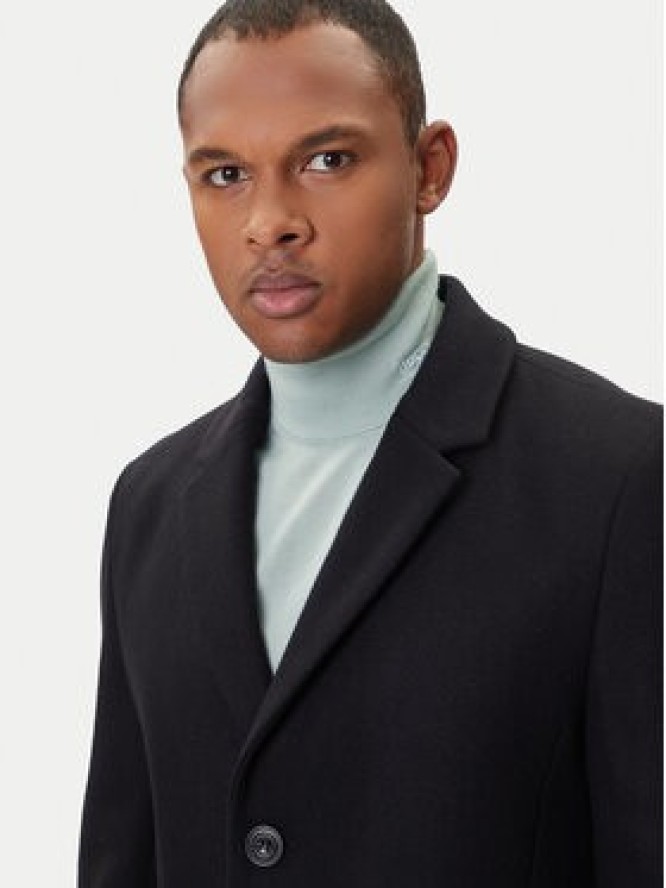 HUGO Płaszcz wełniany Migor2541 50546528 Czarny Slim Fit