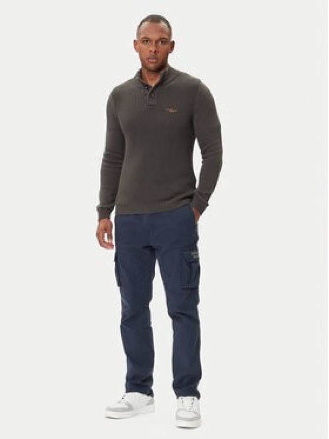 Aeronautica Militare Sweter 252MA1572UL00409 Szary Slim Fit