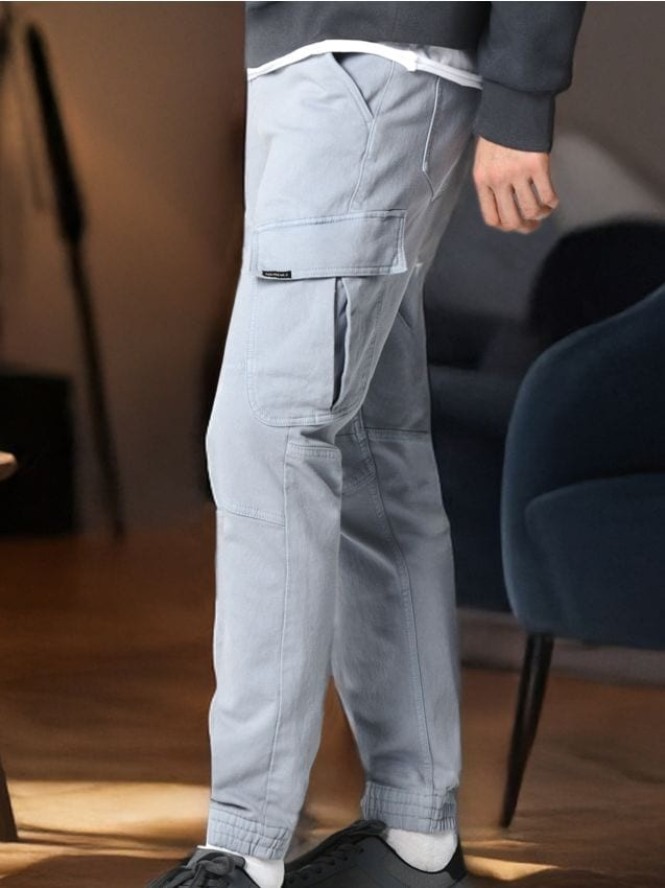 Jeansy regular jogger fit - niebieski