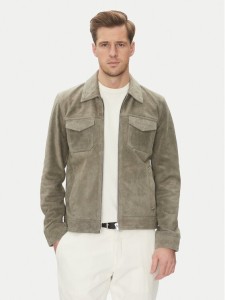 Serge Pariente Kurtka skórzana Cred Szary Regular Fit