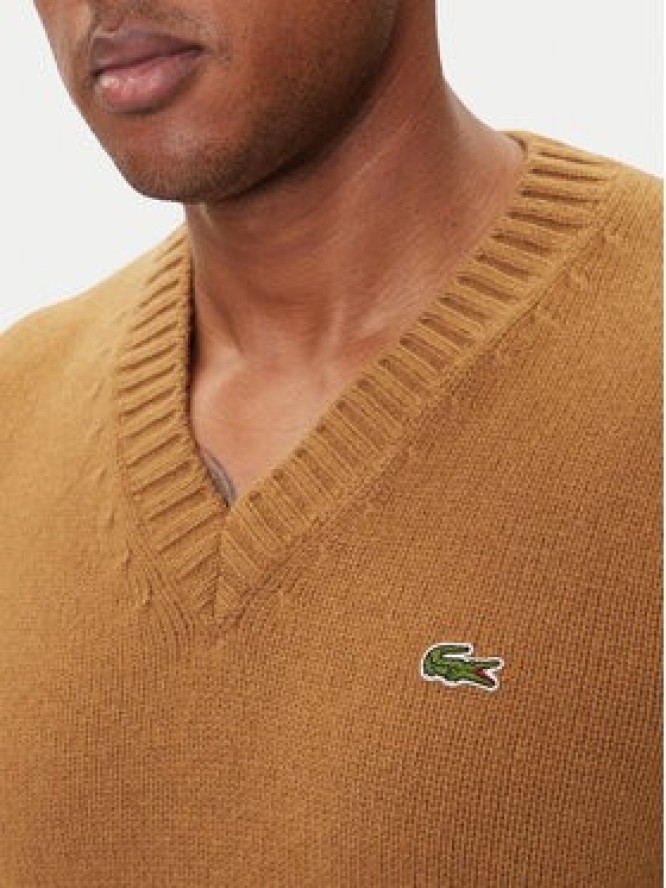 Lacoste Sweter AH5180 Brązowy Regular Fit