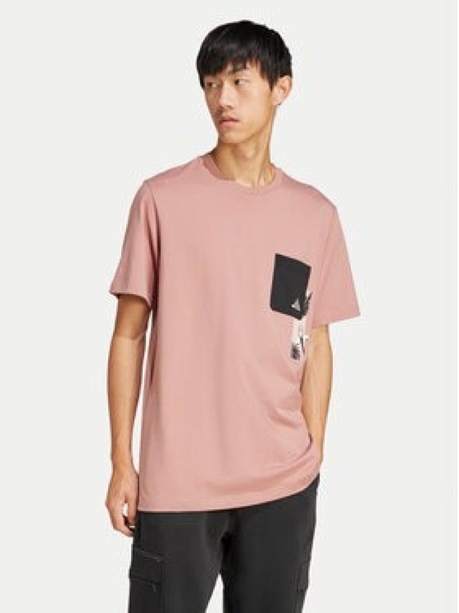 adidas T-Shirt Lens Elevated Pocket Graphic JJ3927 Różowy Loose Fit