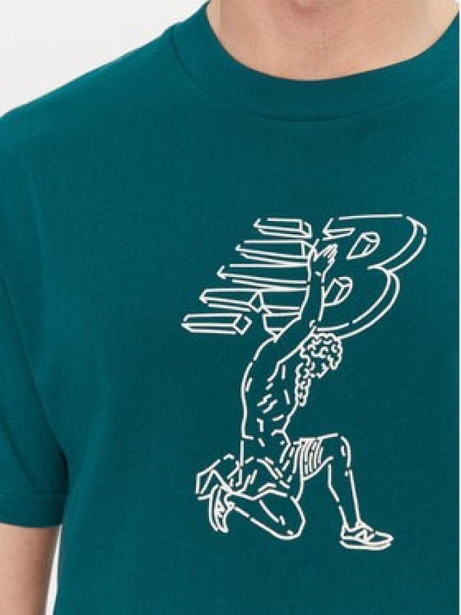 New Balance T-Shirt MT51978 Zielony Relaxed Fit
