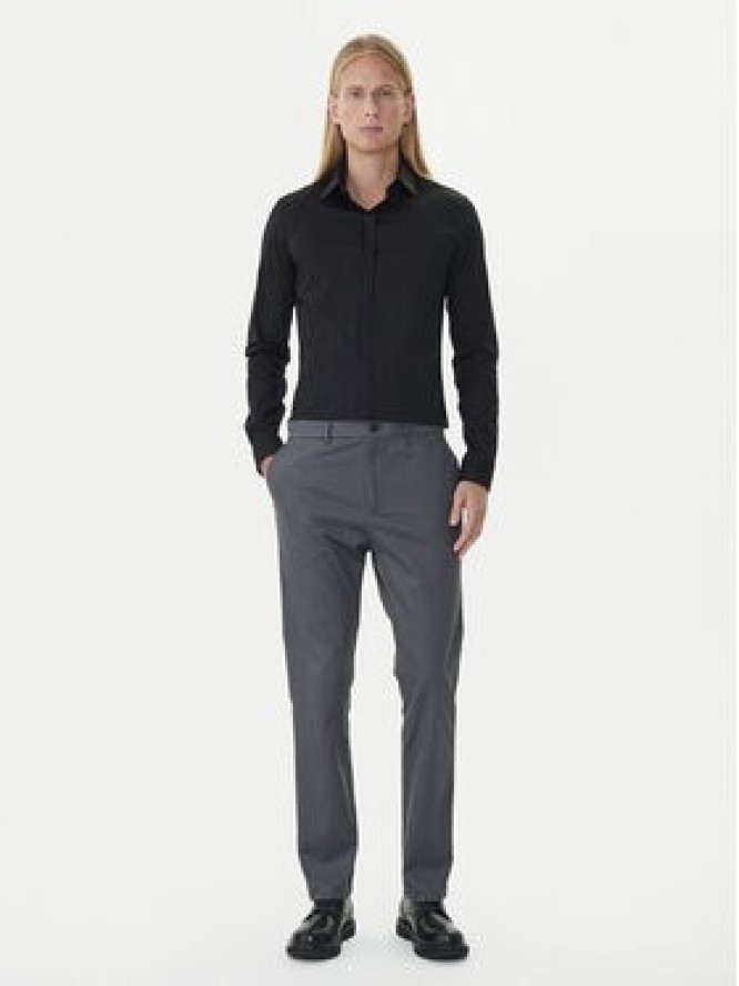 Calvin Klein Chinosy LV04LD613G Szary Slim Fit