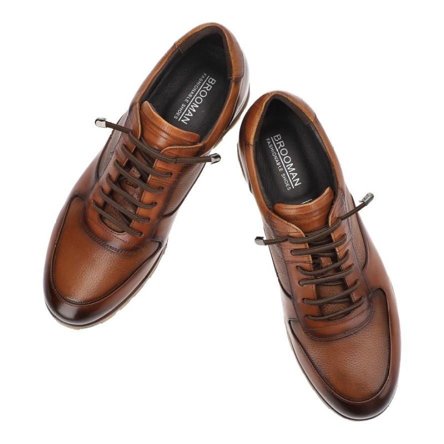 Brązowe Półbuty Brooman Eleganckie Obuwie Męskie