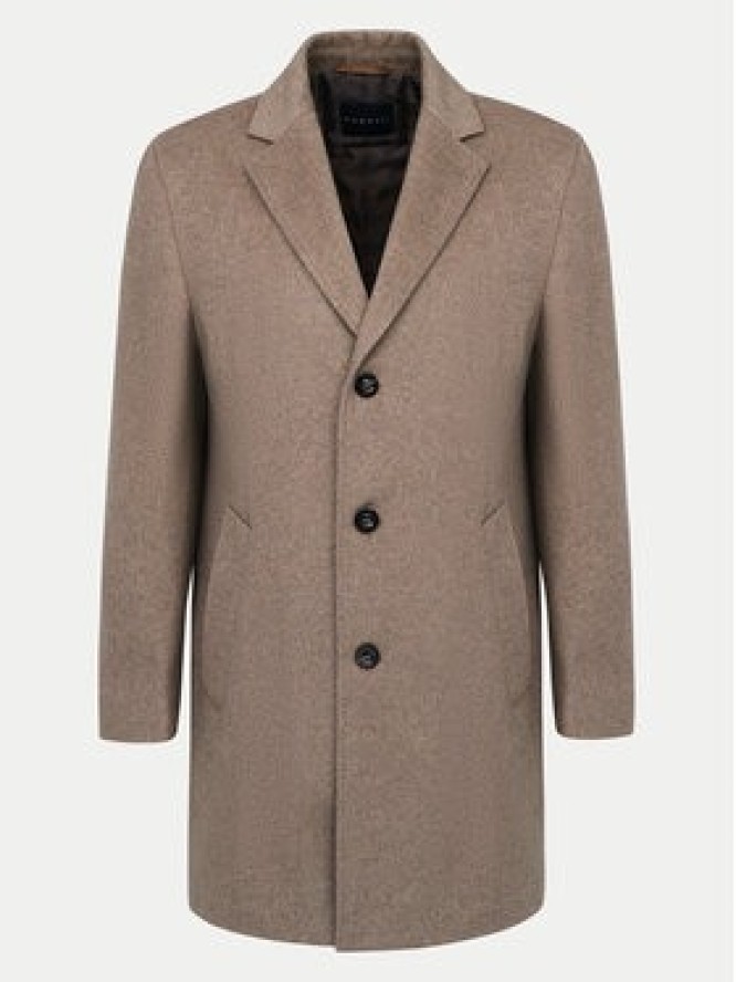 Bugatti Płaszcz wełniany 621300 69071 Beżowy Regular Fit