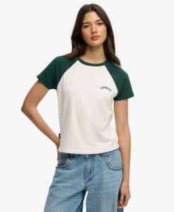 superdry Essential Logo Retro T‑shirt z organicznej bawełny – slim fit – Desert