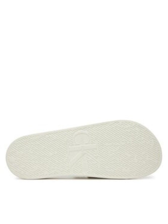 Calvin Klein Jeans Klapki Slide Monologo Cv YM0YM01367 Biały