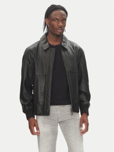 BOSS Kurtka skórzana Joberg 50543240 Czarny Relaxed Fit