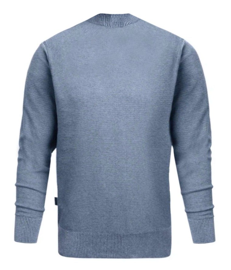 Wełniany Sweter z Wysokim Dekoltem na Zamek - Pako Jeans - Niebieski