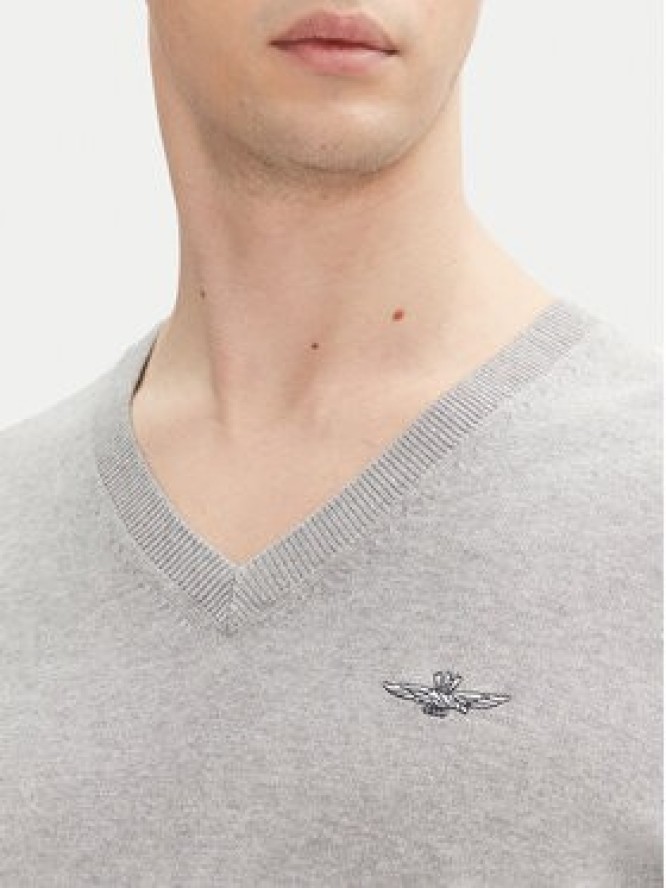 Aeronautica Militare Sweter 251MA1504L506 Szary Regular Fit