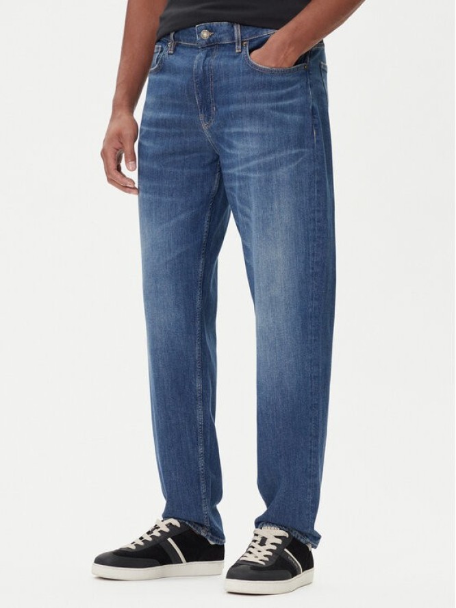 Guess Jeans Jeansy M5BA90 D002C Niebieski Tapered Fit