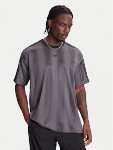adidas T-Shirt adicolor Jacquard JW5880 Szary Loose Fit