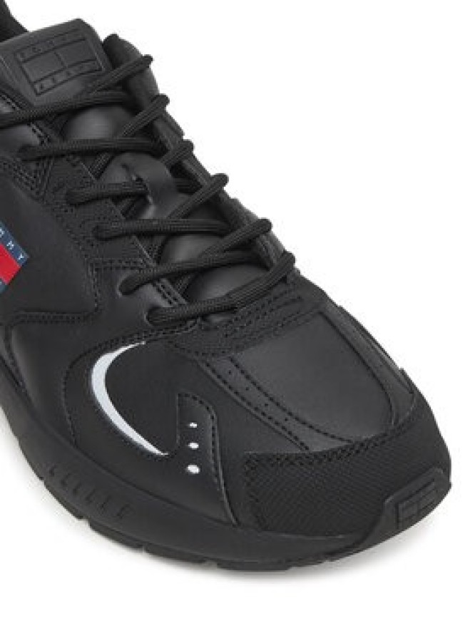 Tommy Jeans Sneakersy Tjm Runner Leather EM0EM01621 Czarny