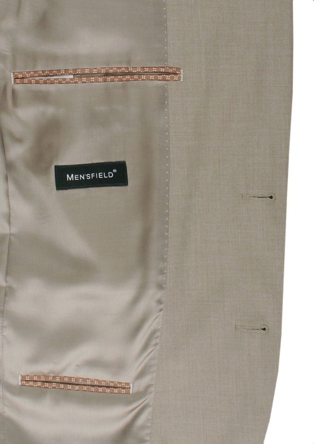 Taliowany Garnitur (Slim) - MEN'SFIELD - Beżowy