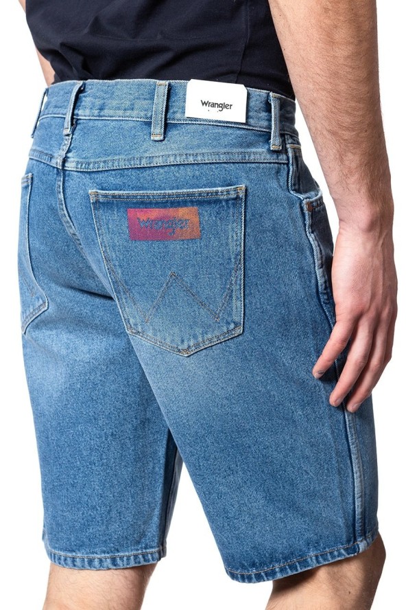 SPODENKI MĘSKIE WRANGLER DENIM SHORT KABEL BLUE W14CER19K 112126586
