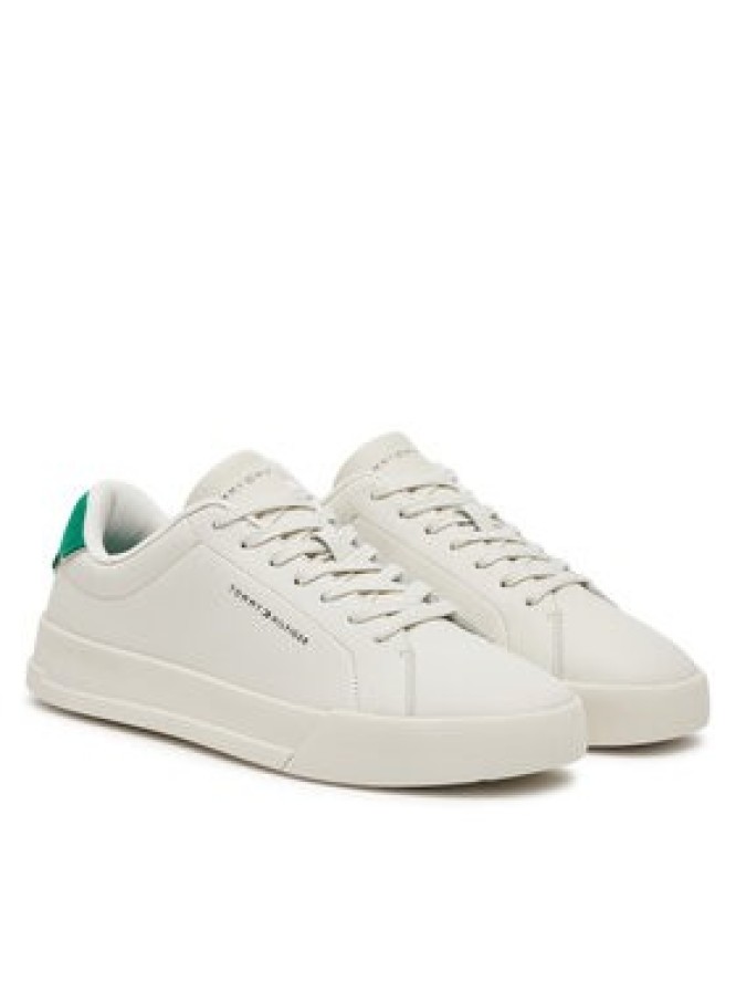 Tommy Hilfiger Sneakersy Th Court Lth Detail Ess FM0FM05367 Beżowy
