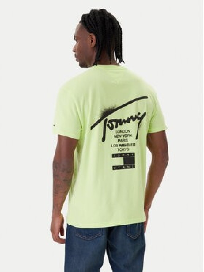 Tommy Jeans T-Shirt City Sign DM0DM22553 Zielony Regular Fit