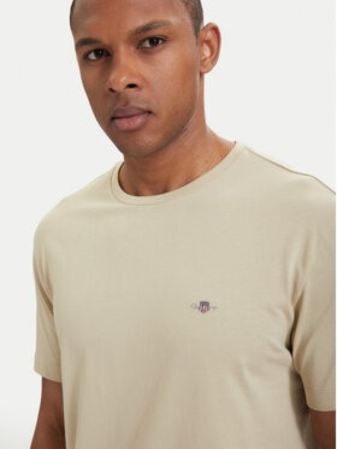 Gant T-Shirt Shield 2003184 Beżowy Regular Fit