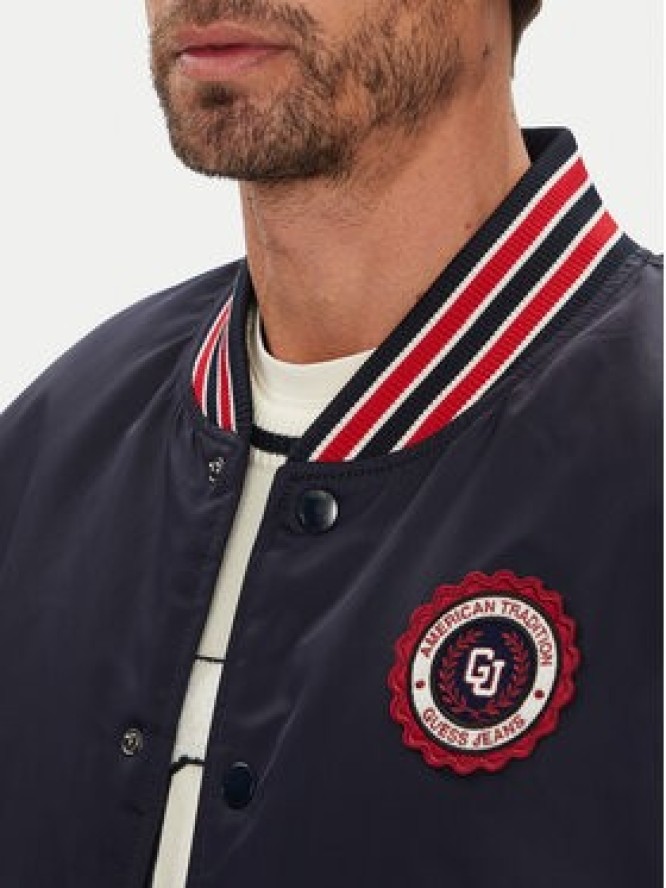 Guess Jeans Kurtka bomber M5YL15 WHAA2 Granatowy Regular Fit